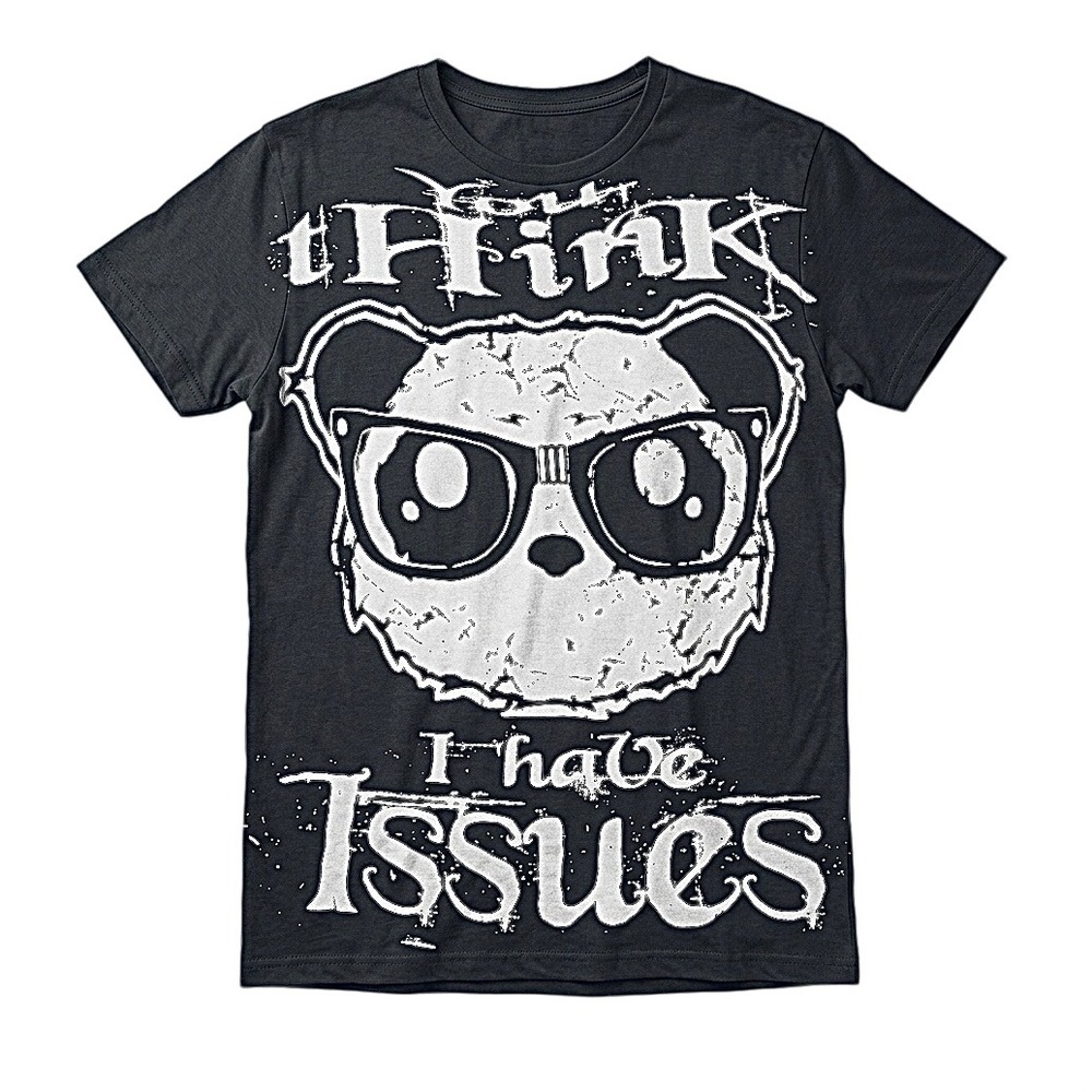 Graphic Tee Womens Small Black Excellent Panda You Think I Have Issues